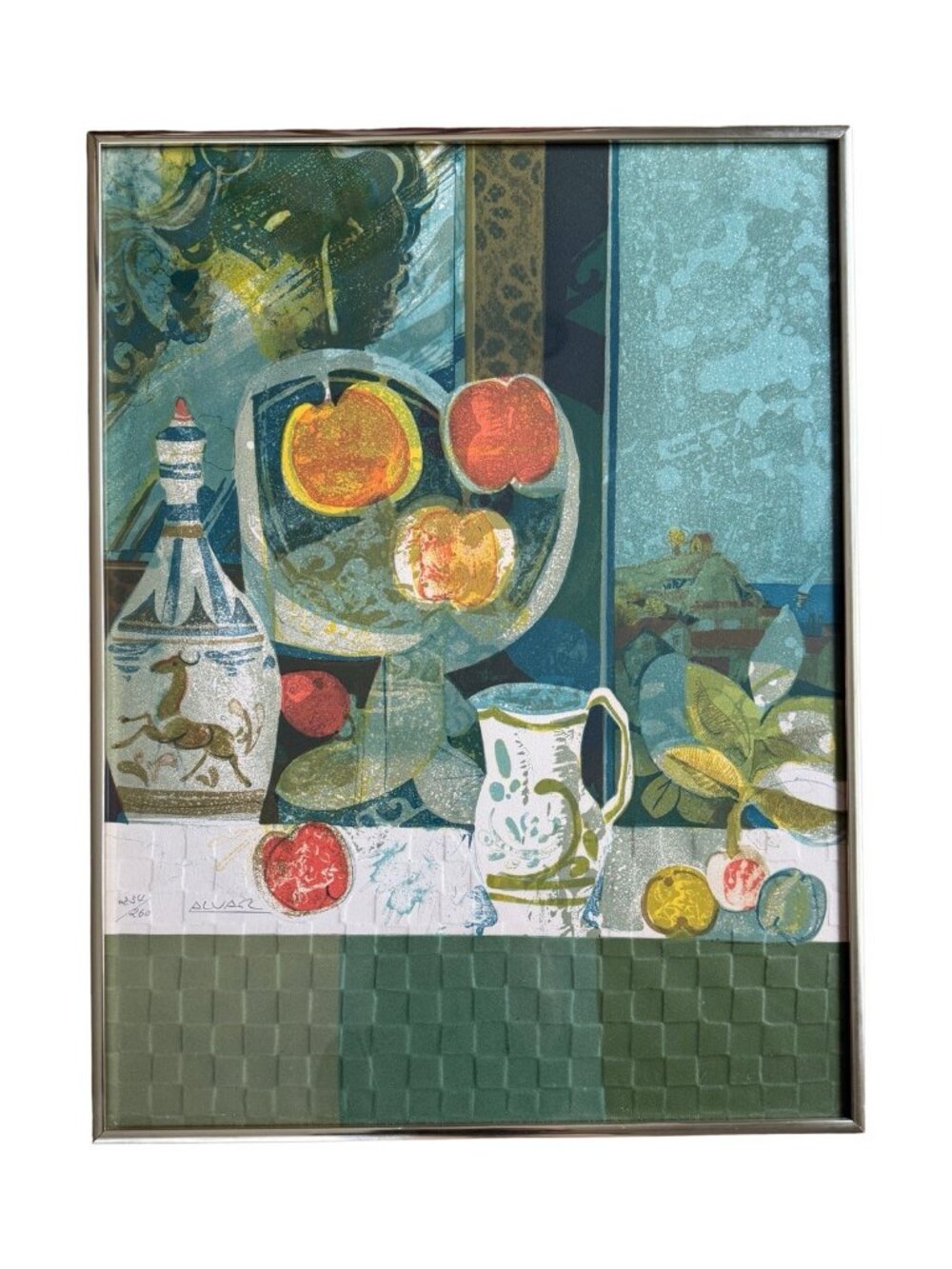 Alvar Suñol Embossed Lithograph “Still Life with Fruit” 127/250